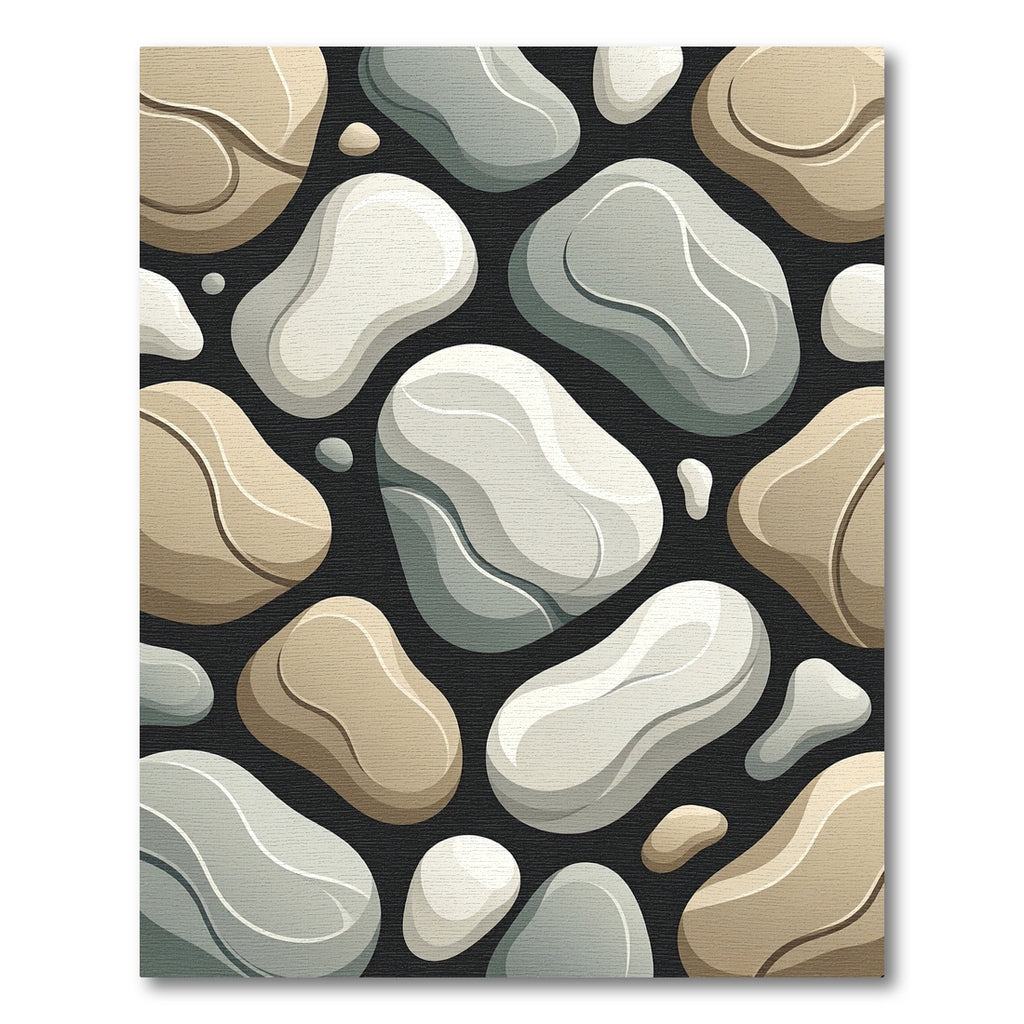 Abstract Pebble Forms Neutral Palette Rug