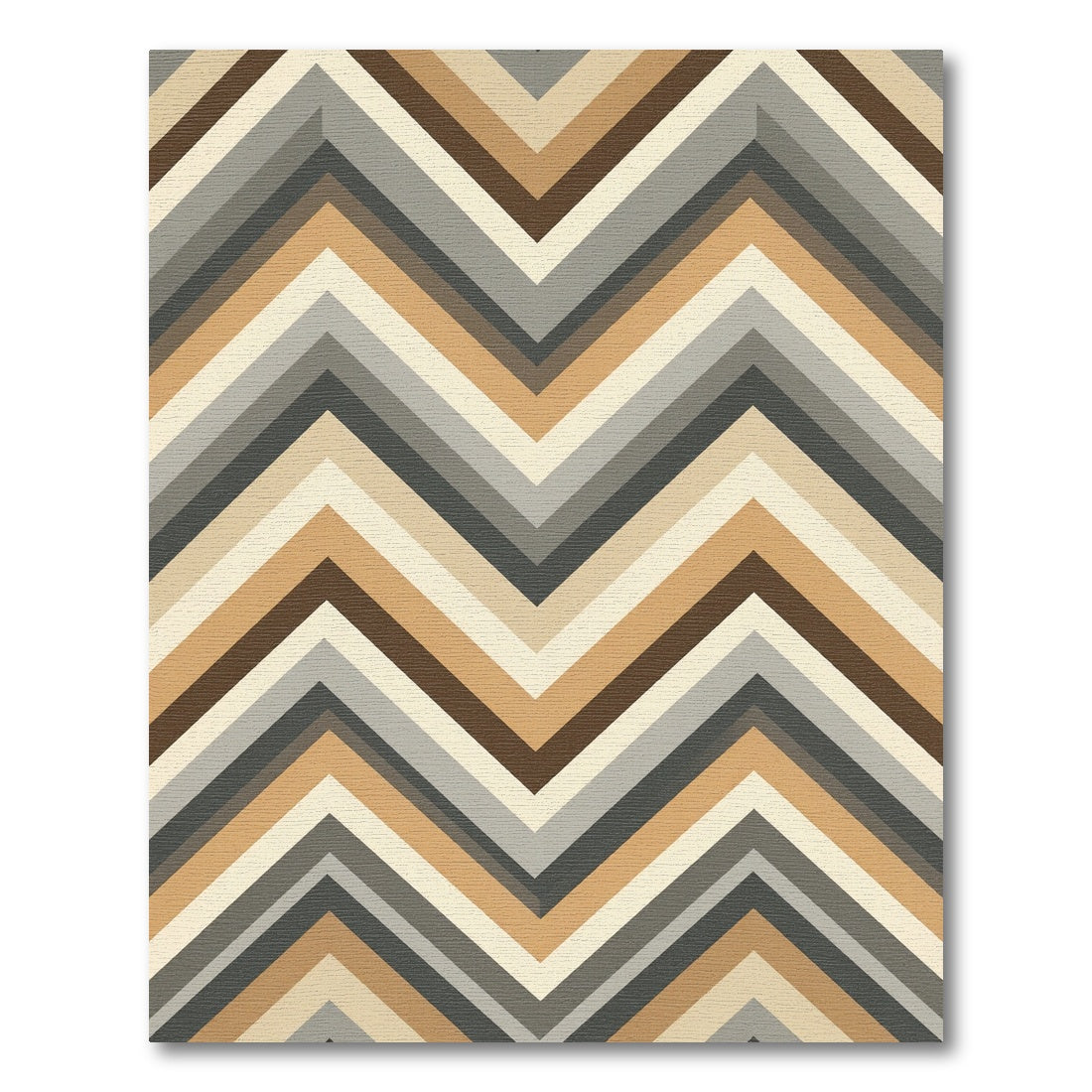 Earthy Tonal Zigzag Chevron Rug