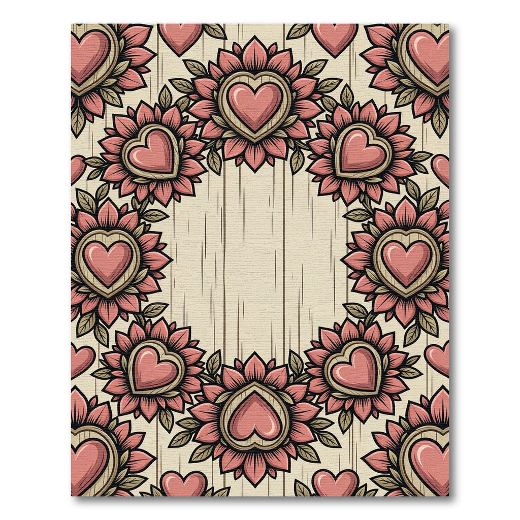 Rosy Heart Floral Medallions Rug