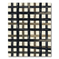 Bold Black Khaki Plaid Lines Rug