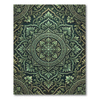 Emerald Green Floral Mandala Rug