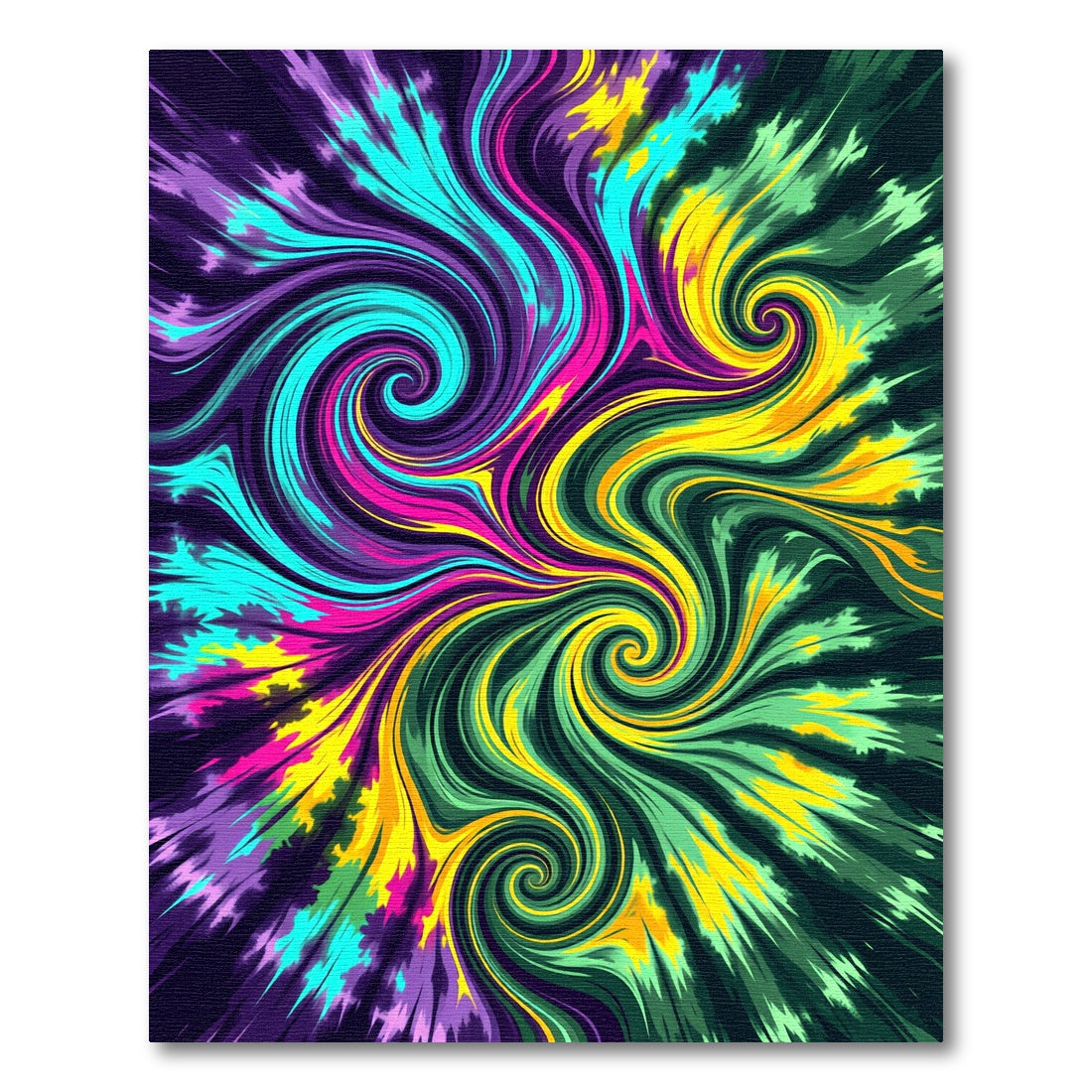 Vibrant Neon Swirl Psychedelic Abstract Art Rug