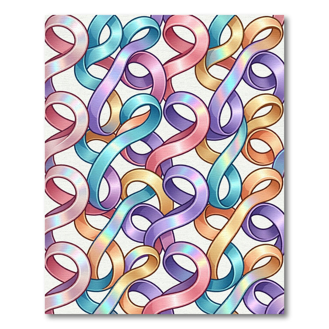 Iridescent Swirl Ribbon Collage Rug