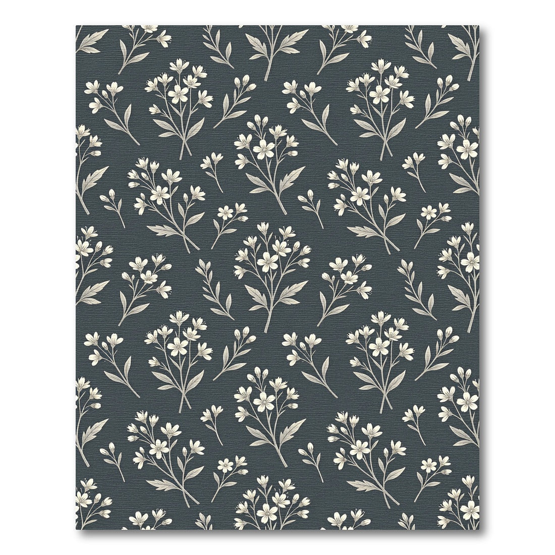 Charcoal White Delicate Branches Rug