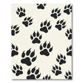 Playful Black Wildlife Paw Track Rug