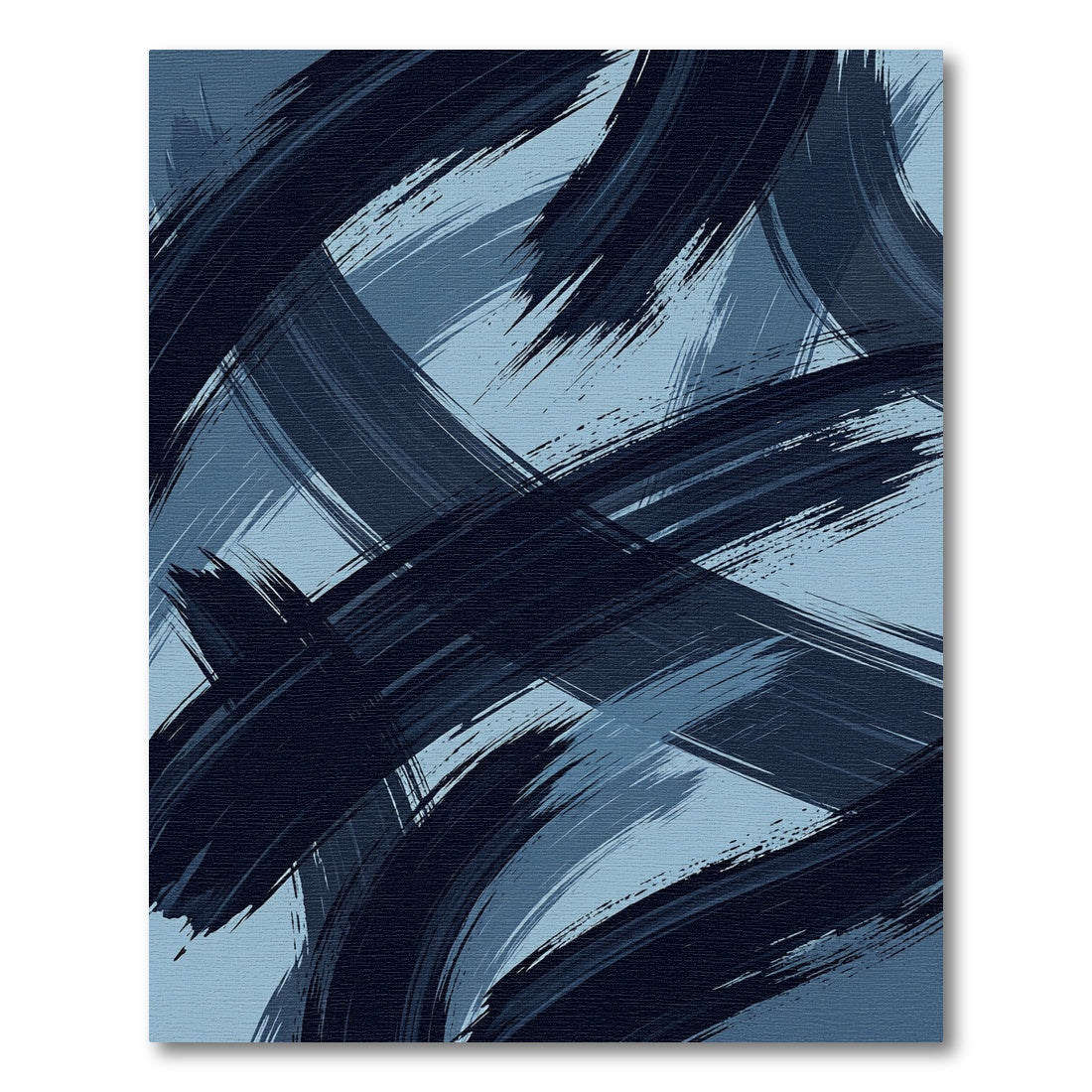 Navy Blue Abstract Stroke Rug