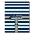 Minimalist Navy and White Striped Pier Rug