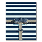 Minimalist Navy and White Striped Pier Rug