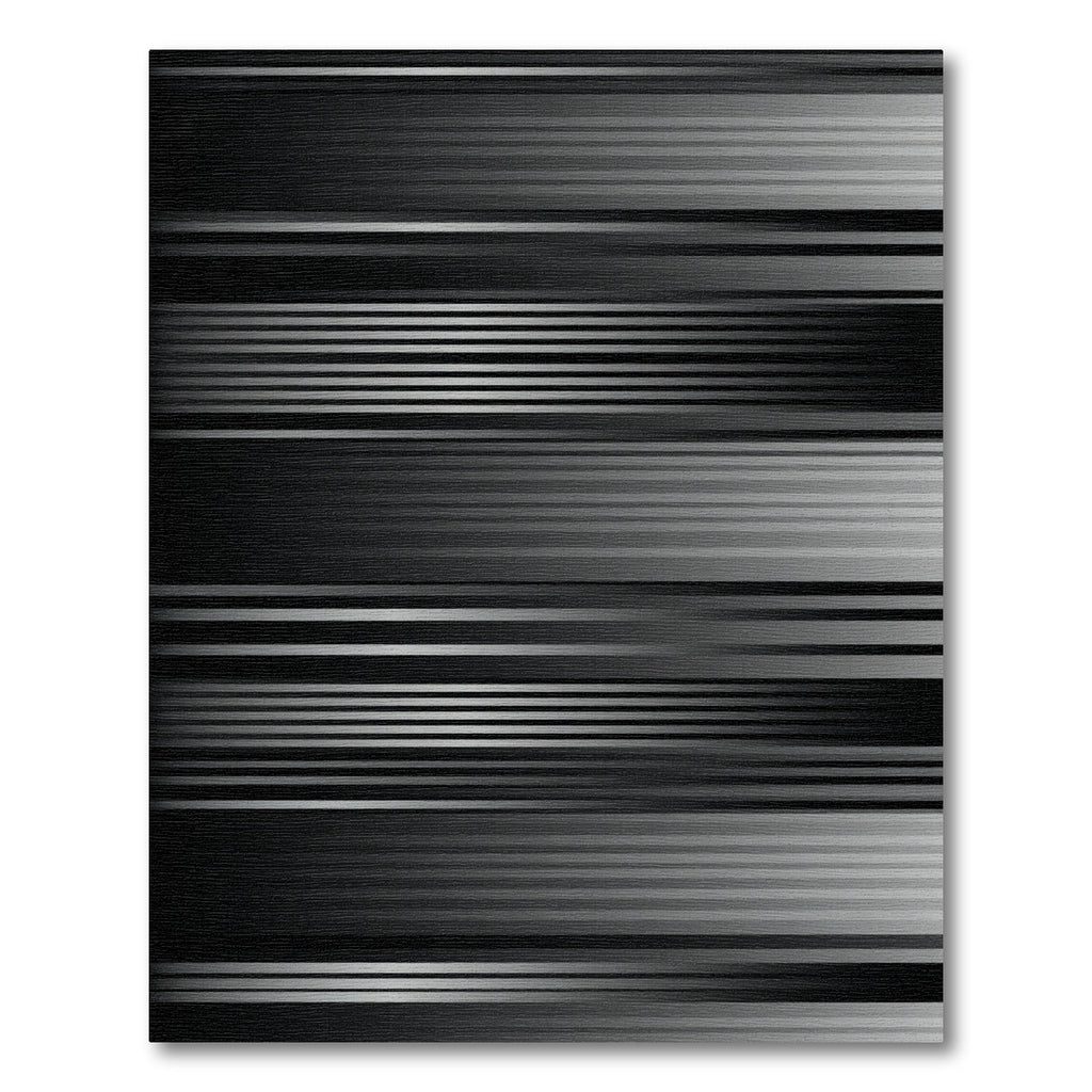 Modern Gray Horizontal Stripe Weave Rug