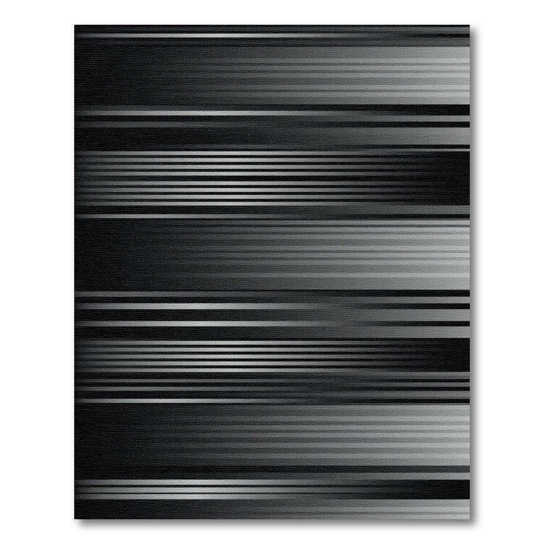 Modern Gray Horizontal Stripe Weave Rug