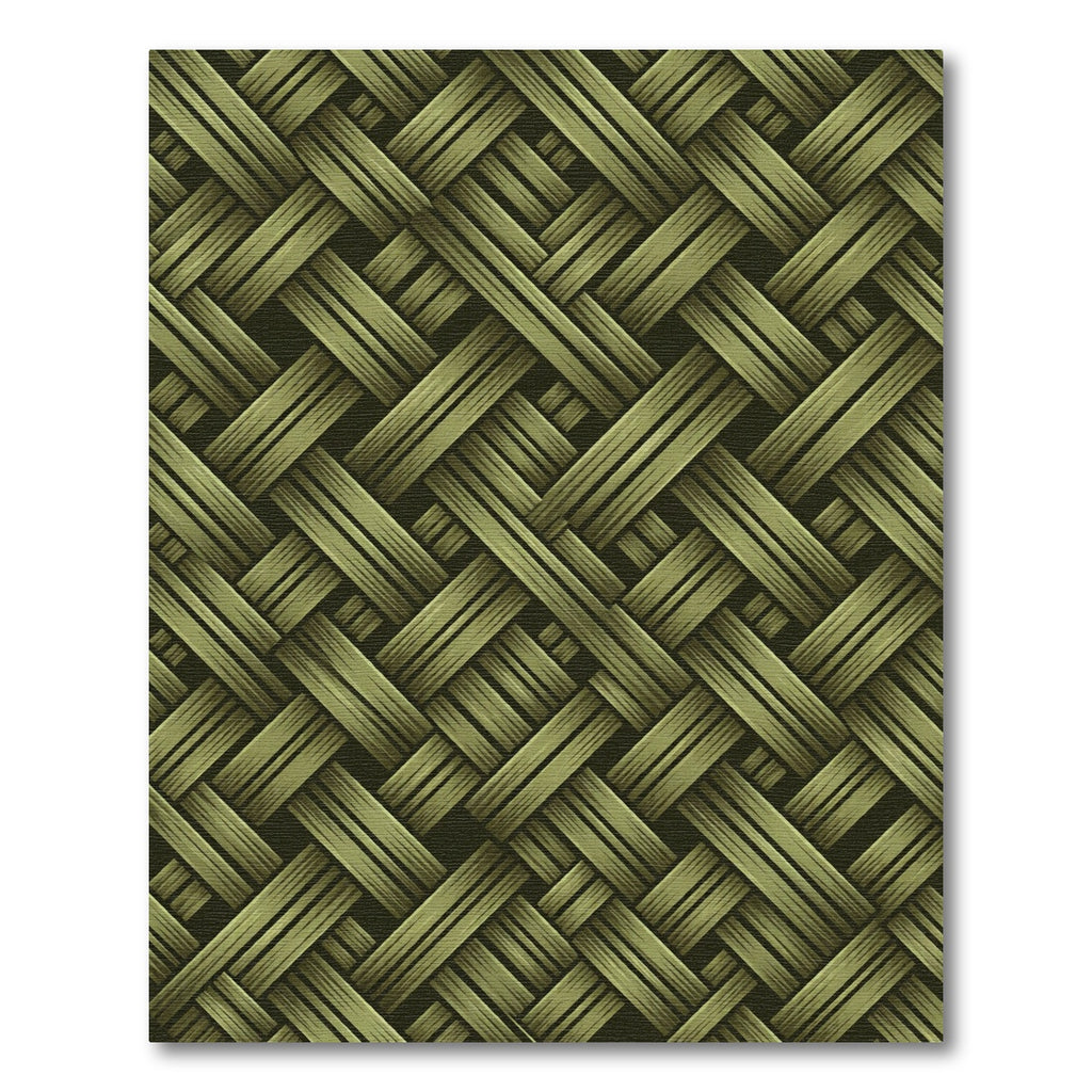 Olive Green Woven Basket Lattice Rug
