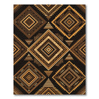 Brown Gold Diamond Tribal Rug