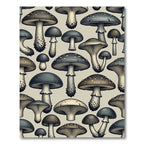 Mystical Mushroom Forest in Grayscale Tones Rug