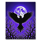 Ethereal Raven Moonlit Forest Rug