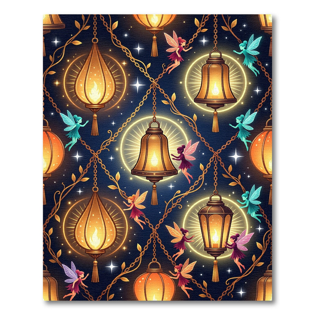 Magical Fairy Lanterns And Golden Chains Rug