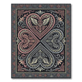 Ornate Winged Heart Floral Geometric Rug