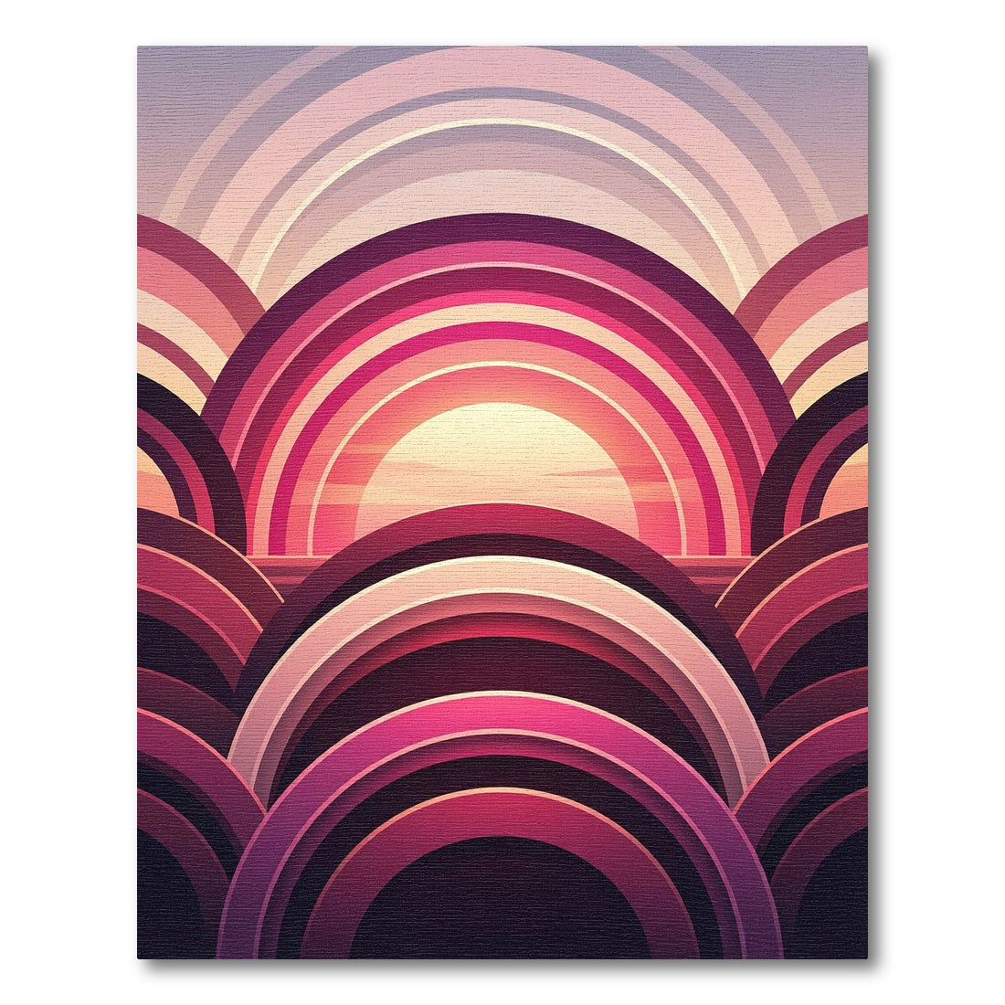 Crimson Pink Arc Sunset Rug