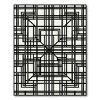 Modern Black and Ivory Geometric Grid Rug
