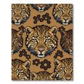 Savage Leopard Head Earthy Toned Art Rug
