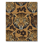 Savage Leopard Head Earthy Toned Art Rug