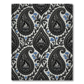 Classic Black Grey Paisley Forget Me Not Rug
