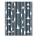 Minimalist Navy Stripe Aerial Fighter Jet Rug
