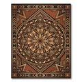 Earthy Brown Geometric Mandala Artwork Rug