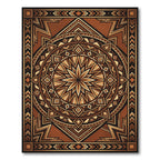 Earthy Brown Geometric Mandala Artwork Rug