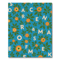 Teal Orange Floral Alphabet Collage Rug