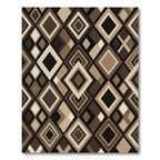 Geometric Brown Diamond Mosaic Art Rug
