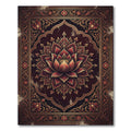 Ornate Deep Maroon Lotus Medallion Rug