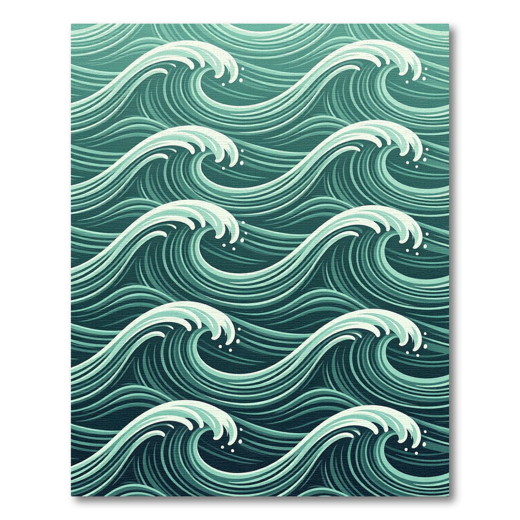 Ethereal Teal Ocean Wave Sea Ripples Rug