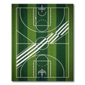 Modern Forest Green Athletic Court Rug
