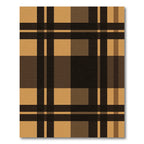 Amber Brown Plaid Squares Rug