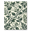 Lush Dark Green Botanical Vine Foliage Rug