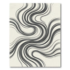 Gray Wavy Abstract Swirl Art Rug