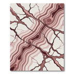 Crimson Swirl Veined Branch Art Rug