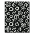 Monochromatic Floral Ring Scatter Composition Rug