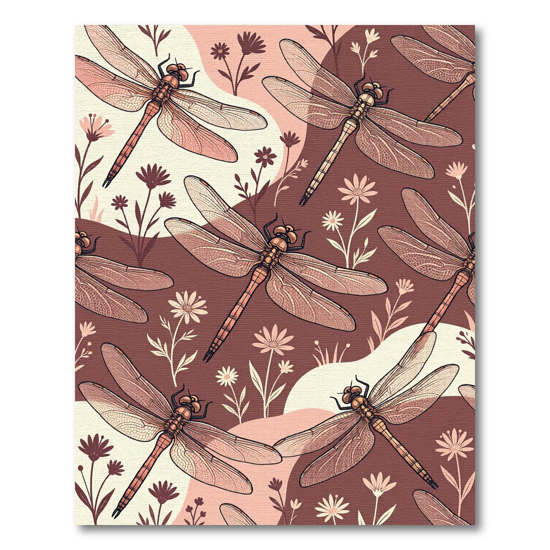 Earthy Tone Dragonfly Meadow Rug