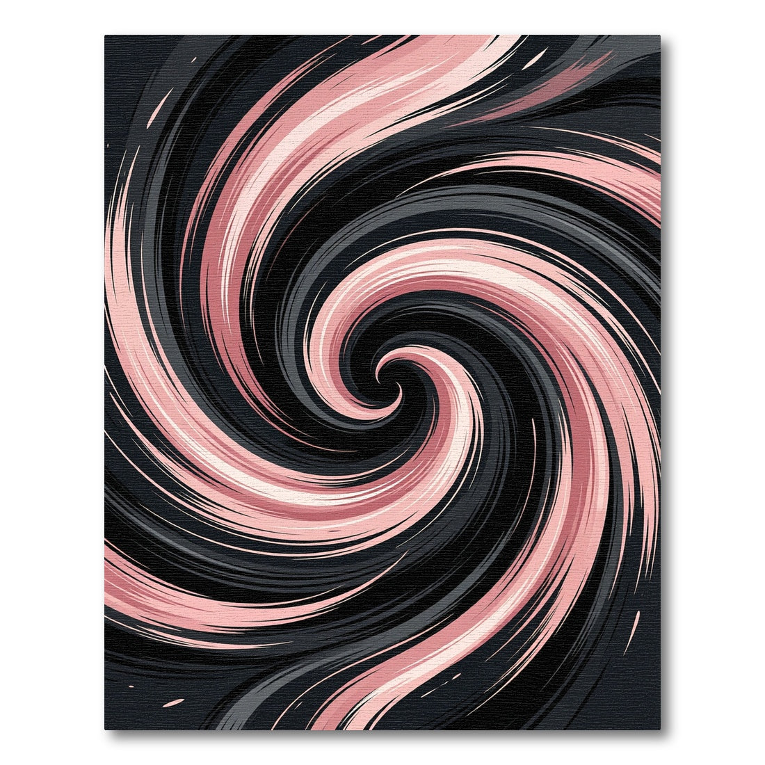 Blush and Charcoal Abstract Swirl Rug