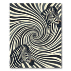 Monochrome Zebra Swirl Vortex Rug