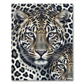 Majestic Leopard Face Animal Portrait Rug