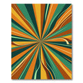 Retro Radiant Sunburst Abstract Gold Forest Rug