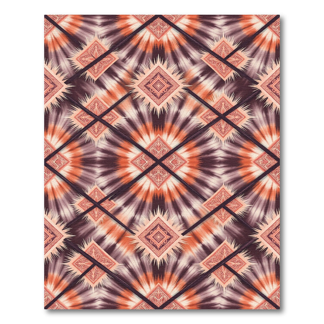 Orange Burst Diamond Starburst Rug