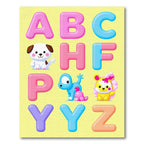 Cute Puppy Alphabet Collection Pastel Animals Rug