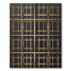 Art Deco Gold Gray Lattice Rug