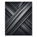 Dark Gray Intersecting Railway Lines Rug
