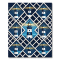 Geometric Blue Lighthouse Beacon Rug
