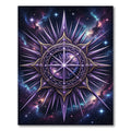 Celestial Purple Starry Galaxy Compass Rug