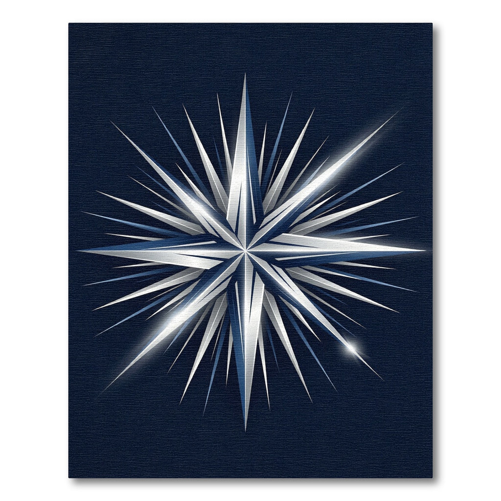 Metallic Navy Celestial Star Compass Rug
